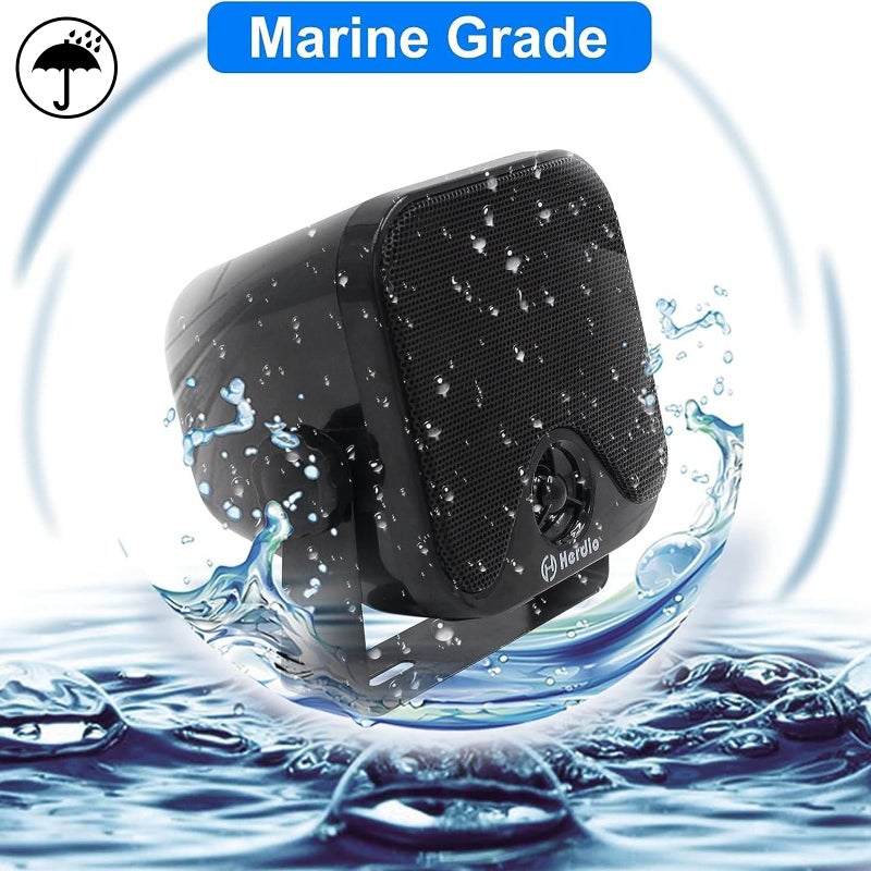 Herdio 4 Inches Heavy Duty Waterproof Boat Marine Bluetooth Speakers Surface Mounted for Camper Skid Steer ATV UTV RZR Golf Cart Tractor - Image 4